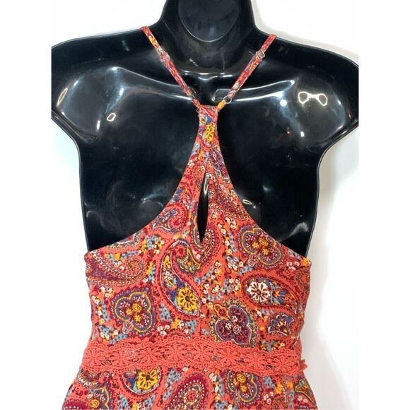 Abercrombie Fitch Women's Paisley Sleeveless Tiered Racerback Mini Dress Small - Picture 8 of 9